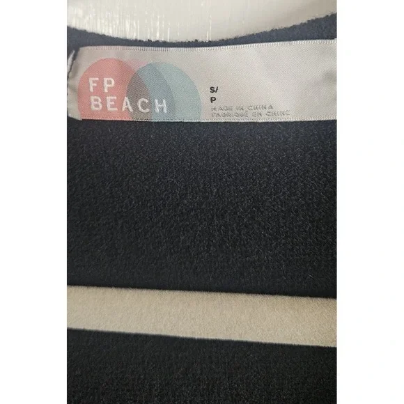 NWT Free People Beach Rita One Piece Jumpsuit Black Pockets Short Sleeve Small